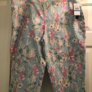 Preswick & Moore Floral Leggings in Blue and Pink